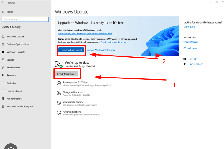 Upgrade via Windows Update